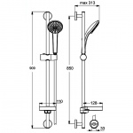 Ideal Standard Ideal Rain Zestaw natryskowy ze słuchawką trzyfunkcyjną na drążku M 90 cm chrom B9417AA