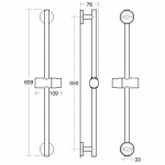 Ideal Standard Ideal Rain Drążek zestawów natryskowych S i M 60 cm chrom B9420AA