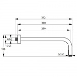 Ideal Standard Ideal Rain Ramię ścienne deszczownicy 300 mm Chrom B9444AA