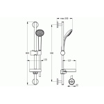 Ideal Standard Ideal Rain Zestaw natryskowy ze słuchawką jednofunkcyjną na drążku S 60 cm chrom B9501AA