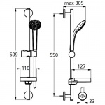 Ideal Standard Ideal Rain Zestaw natryskowy ze słuchawką trzyfunkcyjną na drążku S 60 cm chrom B9503AA