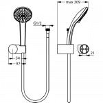 Ideal Standard Ideal Rain Zestaw natryskowy ze słuchawką trzyfunkcyjną punktowy S chrom B9507AA