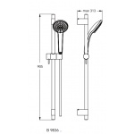 Ideal Standard Ideal Rain Pro Zestaw natryskowy ze słuchawką trzyfunkcyjną na drążku M 90 cm chrom B9836AA