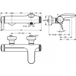 Ideal Standard Melange Bateria wannowa ścienna chrom A4271AA