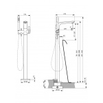 Ideal Standard Melange Bateria wannowa wolnostojąca element zewnętrzny chrom A6120AA