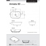 Victoria+Albert Amiata 60 Umywalka nablatowa 60x42 cm Biała mat VB-AMT60M-SM-NO