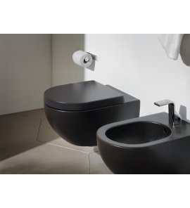 Flaminia App miska wisząca 54x36 + deska wolnoopadająca Czarny połysk AP118NER + QKCW03NER