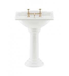 Gentry Home Victorian Umywalka 63,5x48,5 cm z otworem na baterię Biała 2001