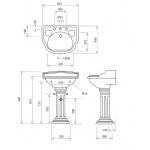Gentry Home Belgravia Postument do umywalki (640mm) Biały 2503