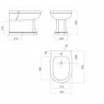 Gentry Home Claremont Bidet stojący z otworem na baterię Biały 2215