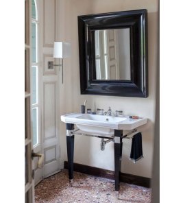 Gentry Home Claremont Konsola pod umywalkę Czarne drewno/Chrom 2227