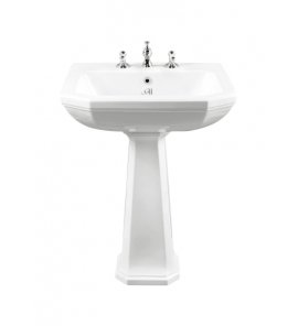 Gentry Home Claremont Umywalka ścienna 62x50 cm z otworem na baterię Biała 2211