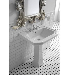 Gentry Home Claremont Umywalka ścienna 70x53 cm z otworem na baterię Biała 2201