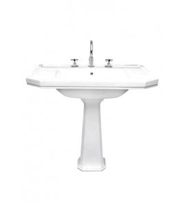 Gentry Home Claremont Umywalka ścienna 92x55,5 cm z otworem na baterię Biała 2218