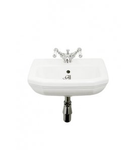 Gentry Home Claremont Umywalka ścienna 45x38 cm z otworem na baterię Biała 2231