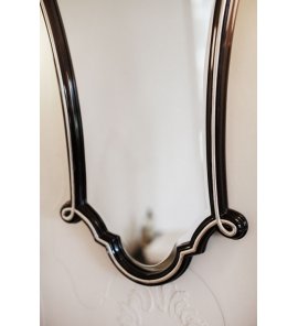 Gentry Home Agnes Lustro ścienne 100x65,4 cm wykończenie Rose Silver,Black lacquer 10-031