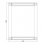 Gentry Home Gate Lustro ścienne prostokątne 90x73 cm wykończenie Mahogany 3105