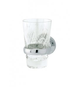 Gentry Home Oxford Kubek z kryształu na szczoteczki z uchwytem ściennym Chrom 8376