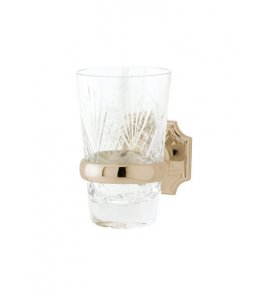 Gentry Home Regent Kubek z kryształu na szczoteczki z uchwytem ściennym Chrom 8446