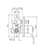 Zucchetti Element podtynkowy do baterii wannowo-natryskowej  R99653