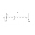 Zucchetti Him Ramię natryskowe ścienne 350 mm chrom Z93040
