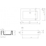 Marmorin Ceto 90 Umywalka meblowa/nablatowa 90x55x15 cm Biały P_U_015_03_0900