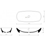 Marmorin Isar II Umywalka nablatowa 80xh15 cm Biały  P_U_039_02_0800