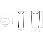 Marmorin Isar S Umywalka wolnostojąca 45,5xh84,5 cm Biały  P_S_039_03_0455