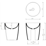 Marmorin Lara Umywalka nablatowa 40xh47,8 cm Biały P_U_050_01_0400 