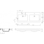 Marmorin Moira 120 Bis Duet Umywalka meblowa/wpuszczana w blat 120x50x14,5 cm Biały P_U_059_06_1200
