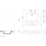 Marmorin Moira Bis 80 Umywalka meblowa/wpuszczana w blat 80x50x14,5 cm Biały P_U_059_03_0800