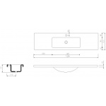 Marmorin Talia 120 Umywalka meblowa/wpuszczana w blat 120,4x31x14 cm Biały P_U_078_04_1204