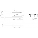 Marmorin Talia 90 P Umywalka meblowa/wpuszczana w blat 90x31x14 cm Biały P_U_078_03_0900