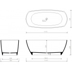 Marmorin Isar Wanna wolnostojąca 175x78x63,8 cm Biały  P_W_039_04_1750 
