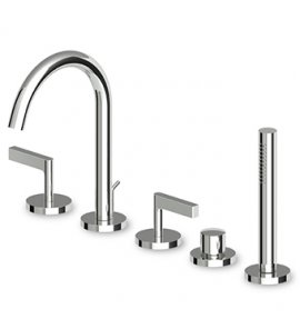 Zucchetti Simple Beautiful Bateria wannowa 5-otworowa do montażu na brzeg wanny chrom ZSB5474