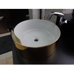 Flaminia Roll Umywalka stawiana na blat Ø 44 cm Biały/złoty RL44LOR