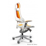 Unique Wau Fotel biurowy biały/pomarańczowy W-609W-12-TPE