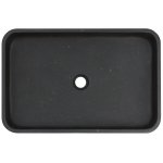 Alanad Etna Umywalka kamienna prostokątna nablatowa 610x400 mm czarny granit KUN-004CZ