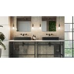 Alanad Etna Umywalka kamienna prostokątna nablatowa 610x400 mm czarny granit KUN-004CZ