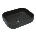 Alanad Galeras Umywalka kamienna prostokątna nablatowa 510x395 mm czarny granit KUN-005CZ