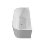 Alanad Gauli Wanna wolnostojąca przyścienna 140x73 cm z przelewem szczelinowym Biały AWW-004-140ZP