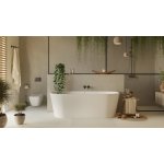 Alanad Gauli Wanna wolnostojąca przyścienna 140x73 cm z przelewem szczelinowym Biały AWW-004-140ZP