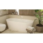 Alanad Gauli Wanna wolnostojąca przyścienna 140x73 cm z przelewem szczelinowym Biały AWW-004-140ZP