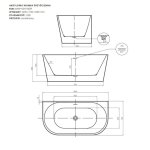 Alanad Gauli Wanna wolnostojąca przyścienna 140x73 cm z przelewem szczelinowym Biały AWW-004-140ZP