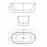 Alanad Otemma Wanna wolnostojąca 160x75 cm z przelewem szczelinowym biały AWW-006-160ZP WIETRZENIE MAGAZYNU 