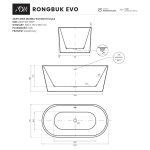 Alanad Rongbuk Evo Wanna wolnostojąca 150x75 cm z przelewem szczelinowym biały AWW-012-150ZP