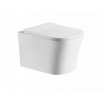 Alanad Siklawa Miska ścienna 48,5x36 cm bezrantowa z deską wolnoopadającą biała CMW-003