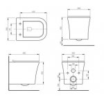 Alanad Siklawa Miska ścienna 48,5x36 cm bezrantowa z deską wolnoopadającą biała CMW-003