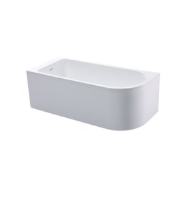 Alanad Upsala Lewa Wanna przyścienna 140x75 cm z przelewem szczelinowym Biały AWW-009-140ZP-L