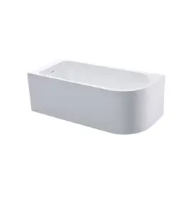 Alanad Upsala Lewa Wanna przyścienna 140x75 cm z przelewem szczelinowym Biały AWW-009-140ZP-L